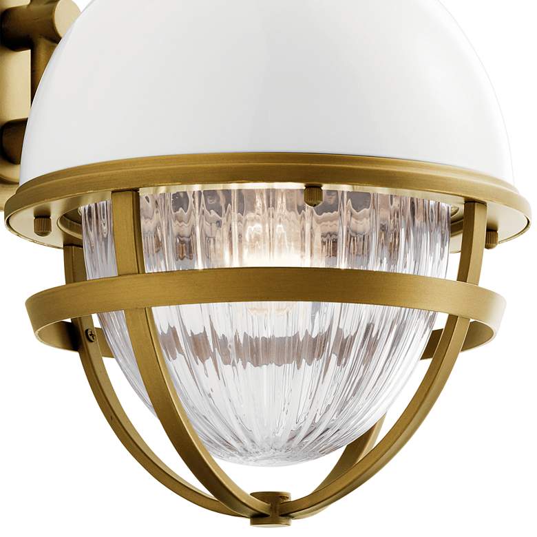 Image 3 Kichler Tollis 18"H White and Brass Outdoor Wall Light more views