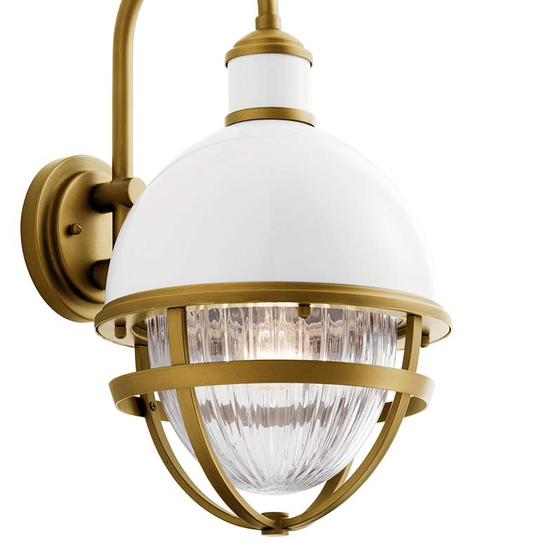 Image 5 Kichler Tollis 18"H White and Brass Outdoor Wall Light more views