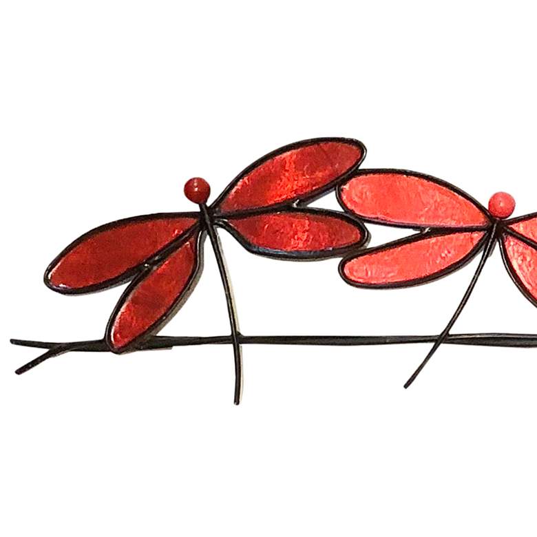 Eangee Dragonflies On A Wire 28&quot; Wide Red Metal Wall Decor more views