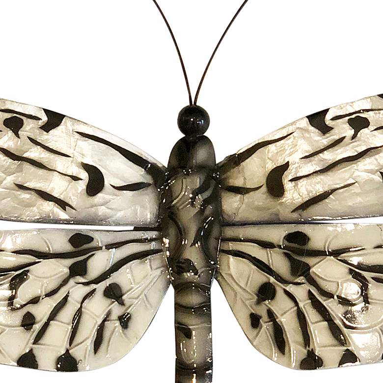 Eangee Dragonfly 14&quot;W Black and White Capiz Shell Wall Decor more views