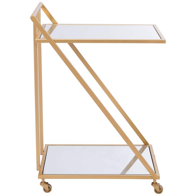 Zuo Alto 22&quot; Wide Gold Metal Mirrored Glass Bar Cart more views