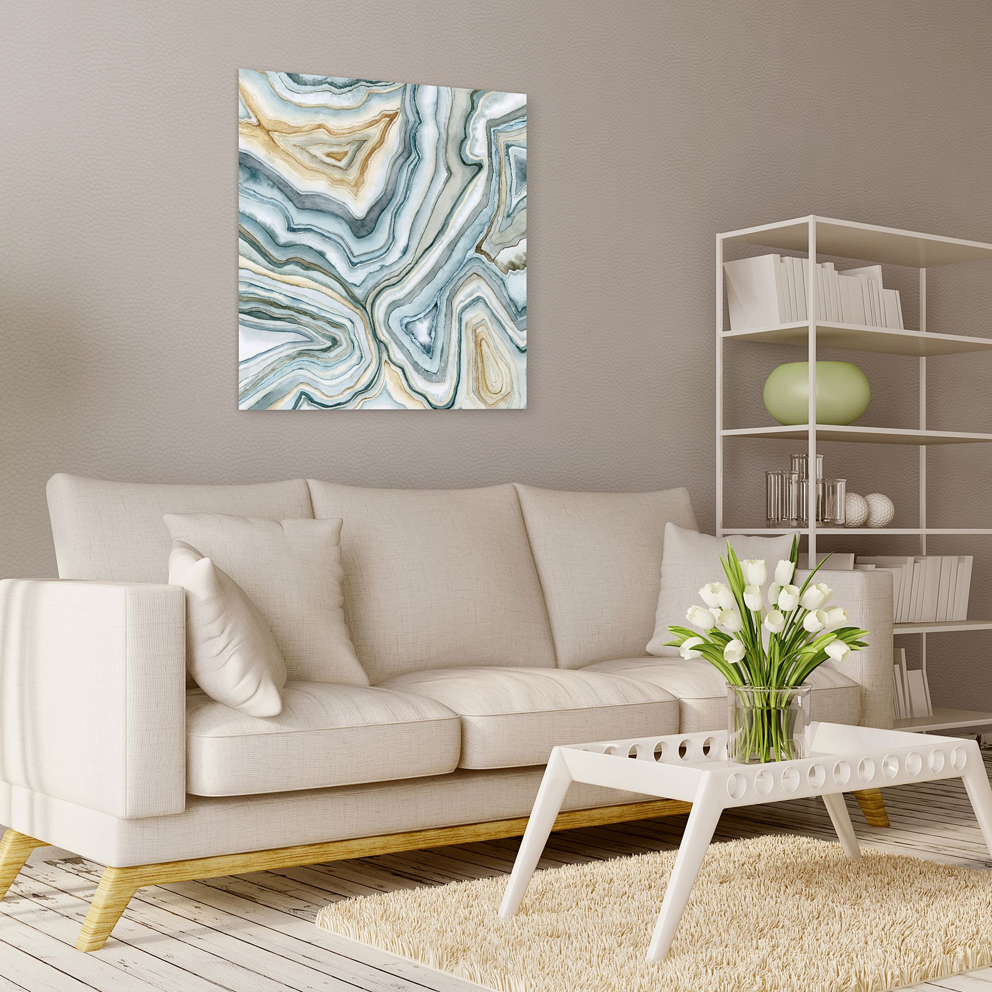 Agate Abstract II 38" Square Free Floating Glass Wall Art 091V0