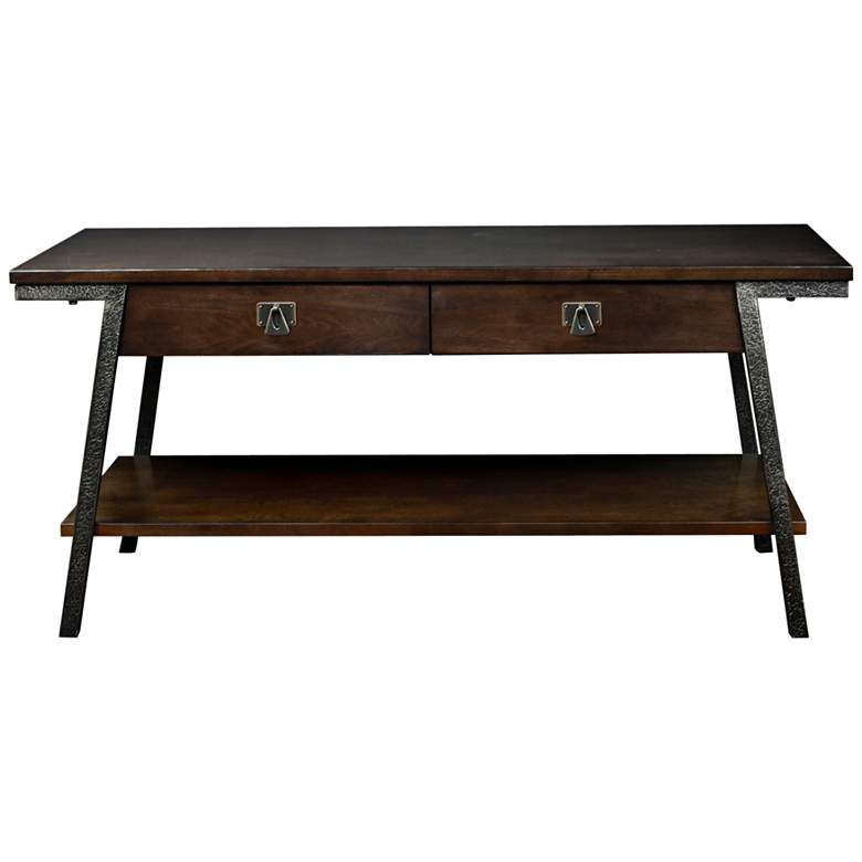 Image 3 Empiria 44" Wide Hand-Finished Walnut 2-Drawer Coffee Table more views