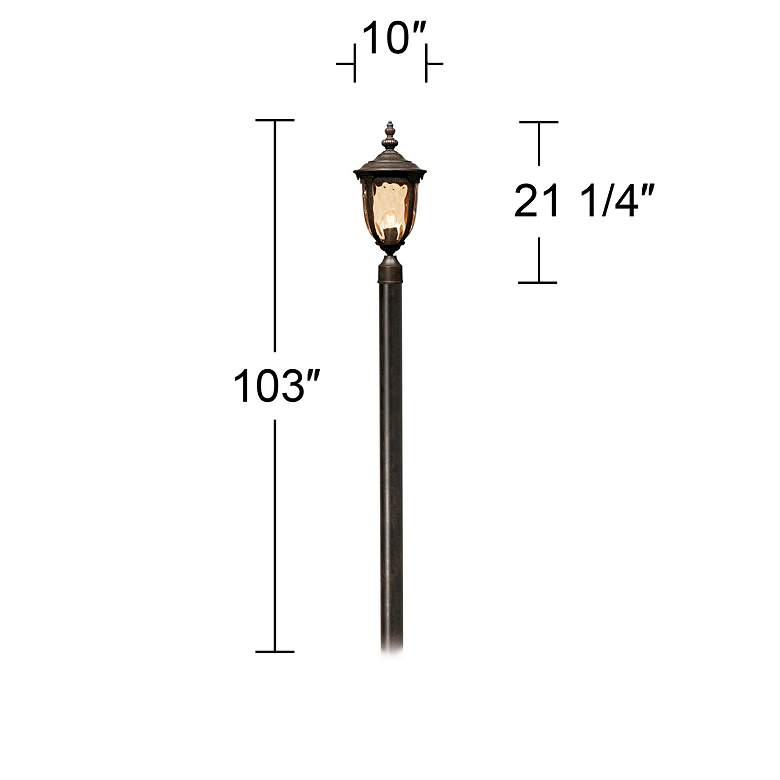 Bellagio 103&quot; High Bronze Outdoor Post Light with Pole more views