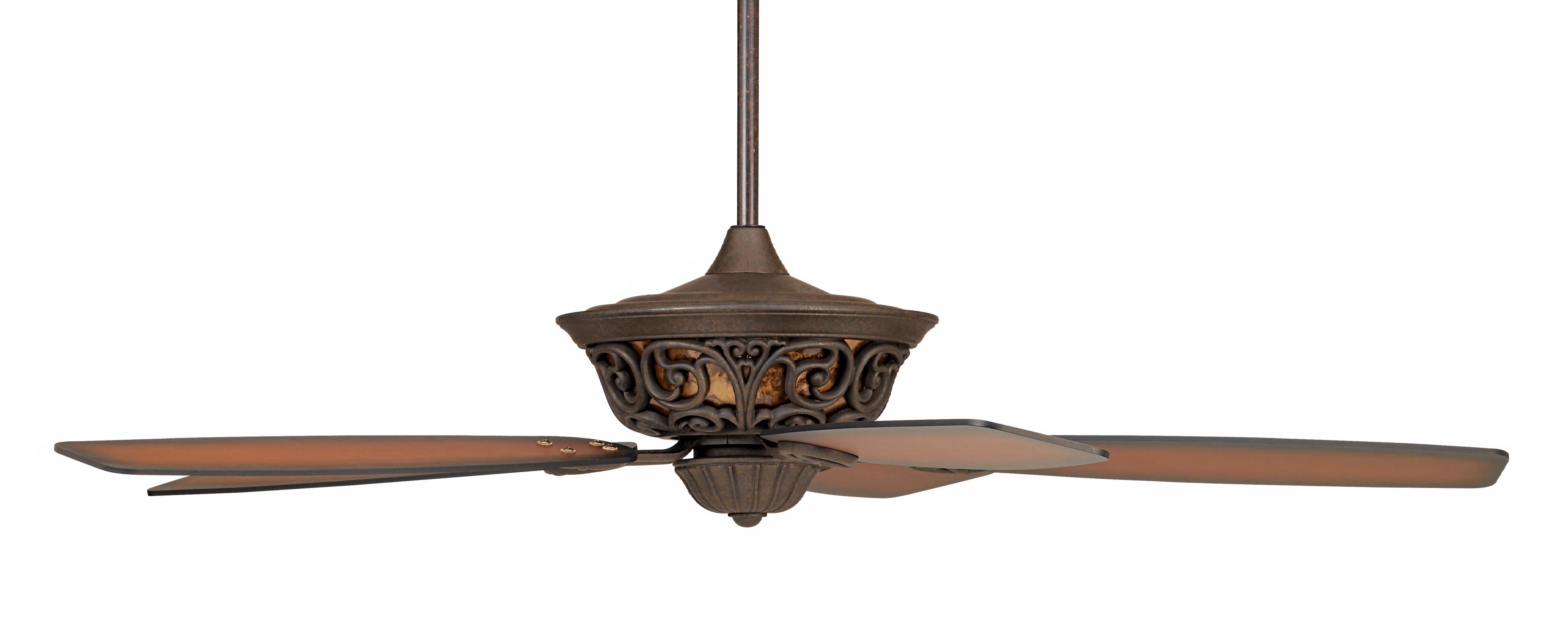 56 Casa Brisbane Black Rust With Teak Blades Ceiling Fan