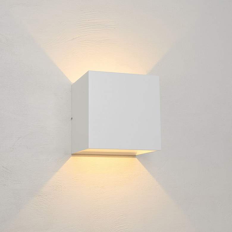 Bruck QB 4 1/2&quot;H White LED Wall Sconce more views