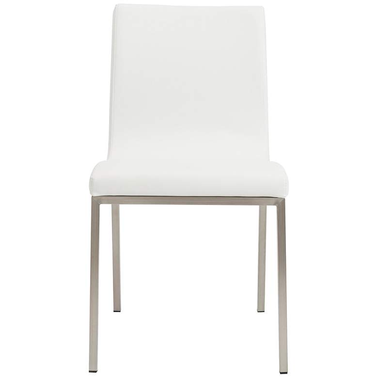 Image 2 Scott Steel and White Leatherette Dining Chair Set of 2 more views