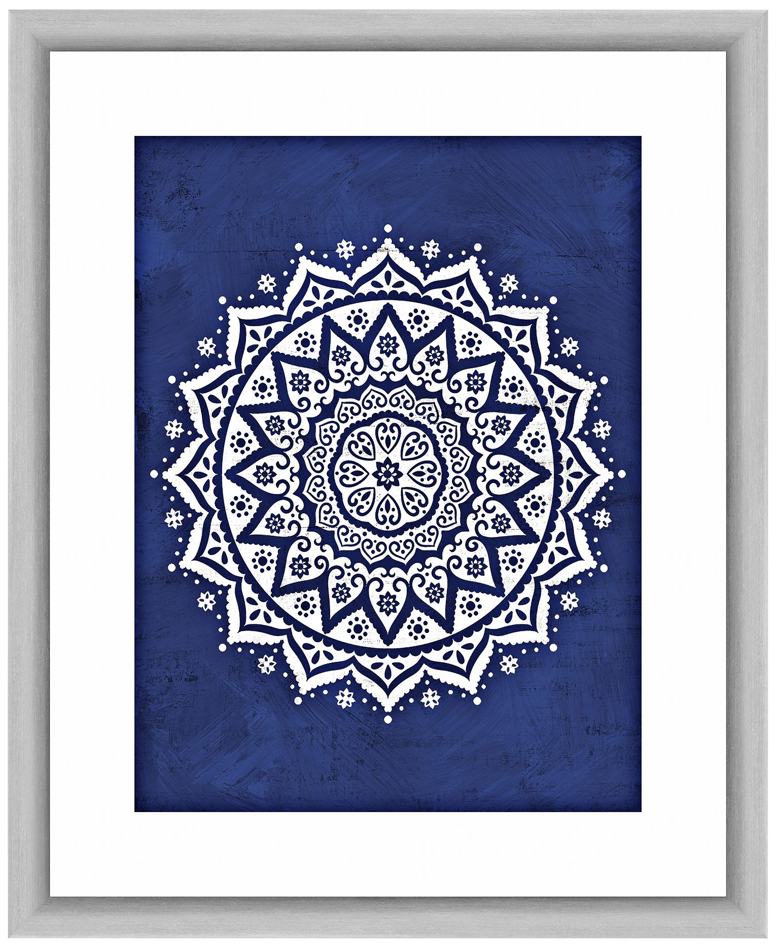 Blue Boho Pattern 22" High 2Piece Framed Giclee Wall Art Set 12P21