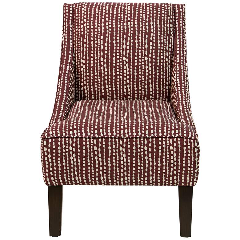 Image 2 Uptown Line Dot Holiday Red Fabric Swoop Armchair more views