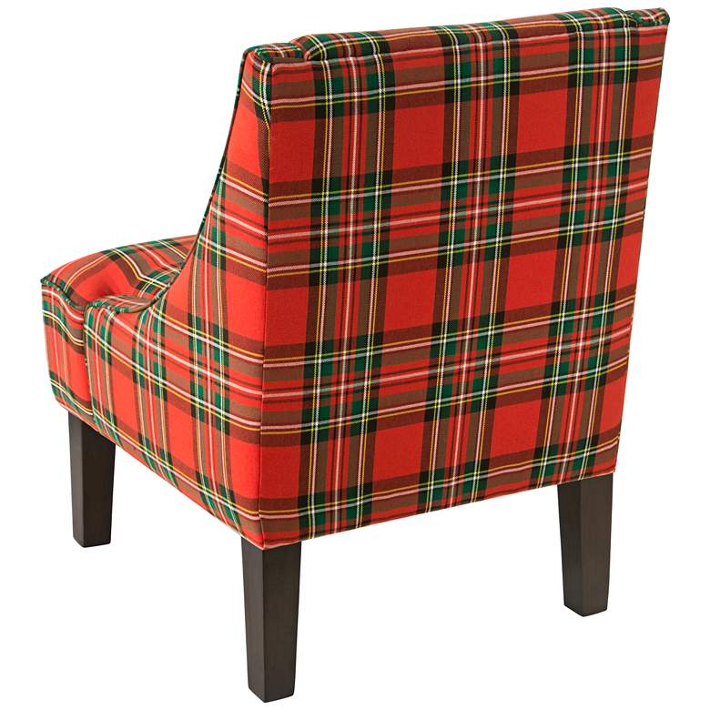 Uptown Ancient Stewart Red Fabric Swoop Armchair more views