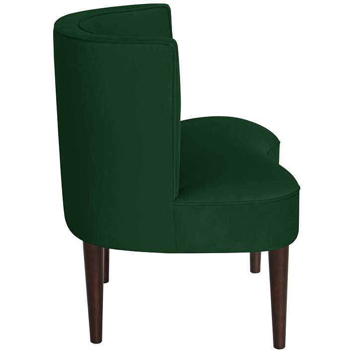 Curve Ball Fauxmo Emerald Green Fabric, Green Armless Accent Chair