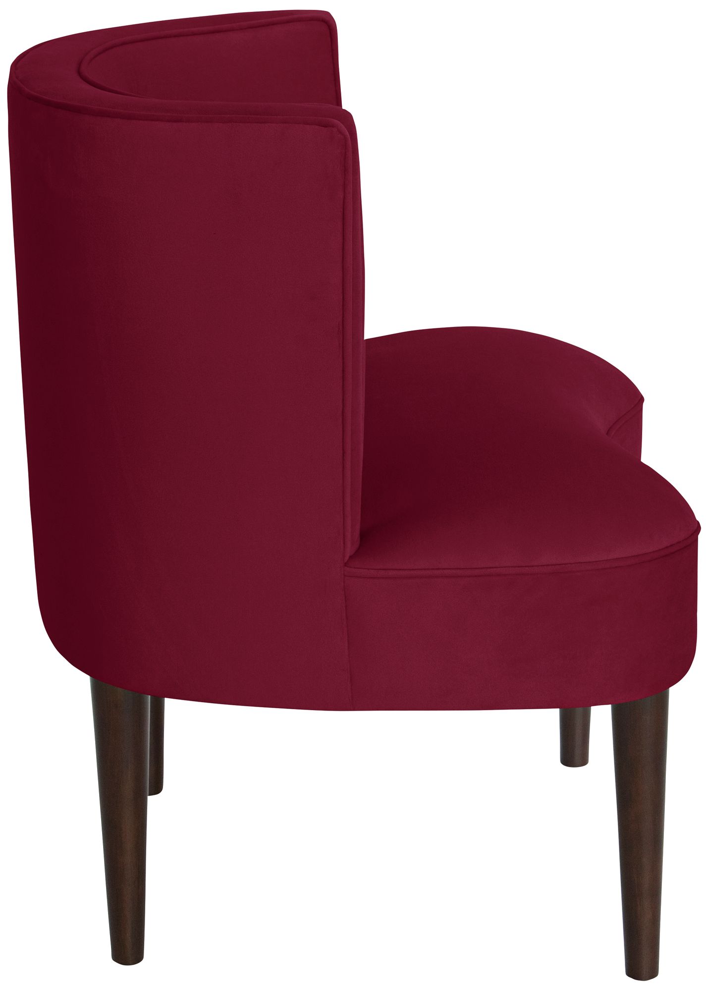 Curve Ball Red Velvet Berry Fabric Armless Accent Chair ...