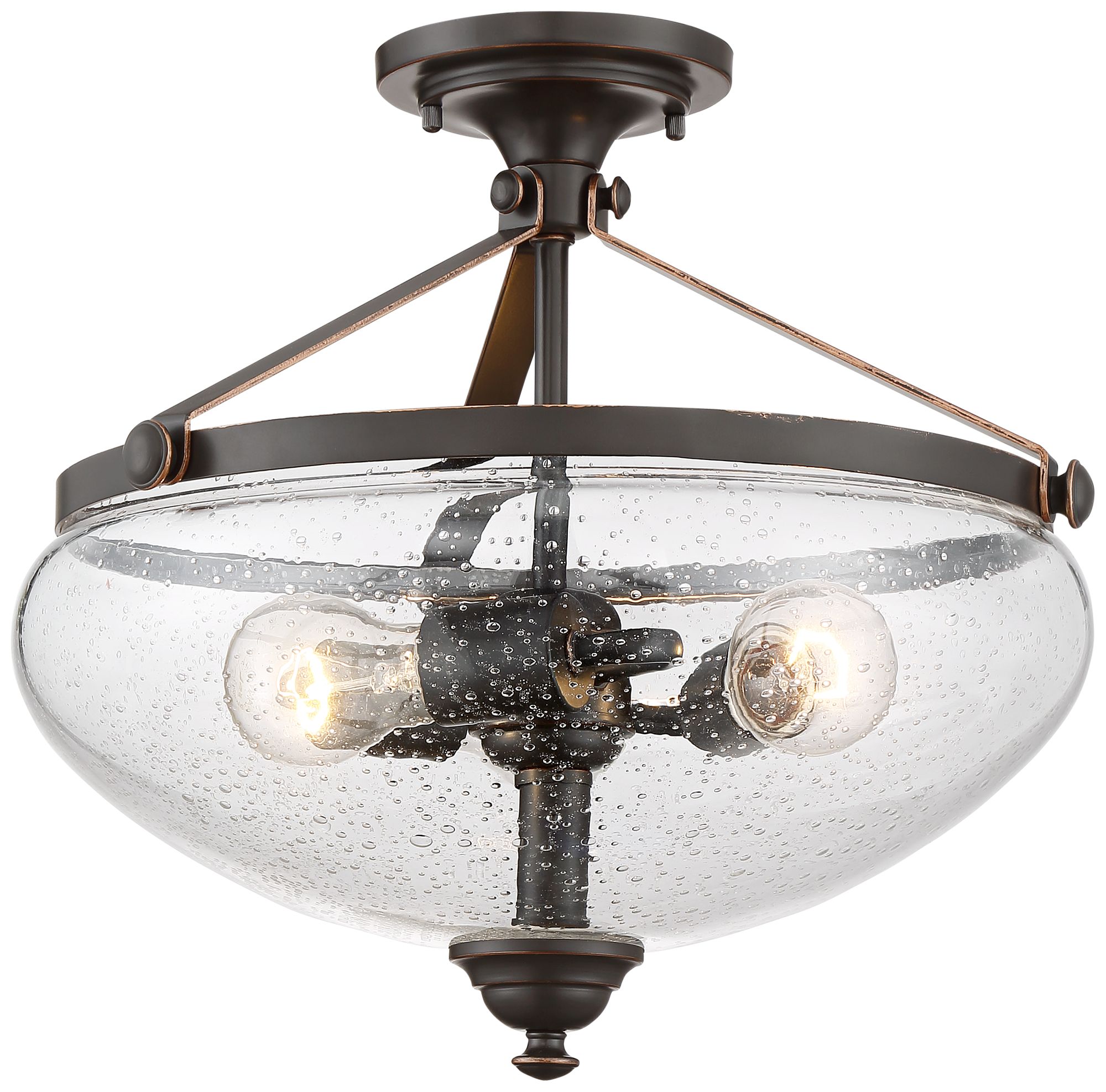 Hartfield 15 1/4" Wide Oil Rubbed Bronze Ceiling Light 13F90 Lamps