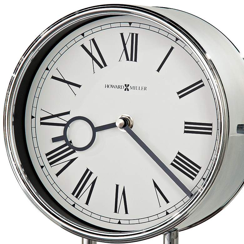 Image 2 Zoltan 10 1/2" High Steel Finish Musical Chime Mantel Clock more views