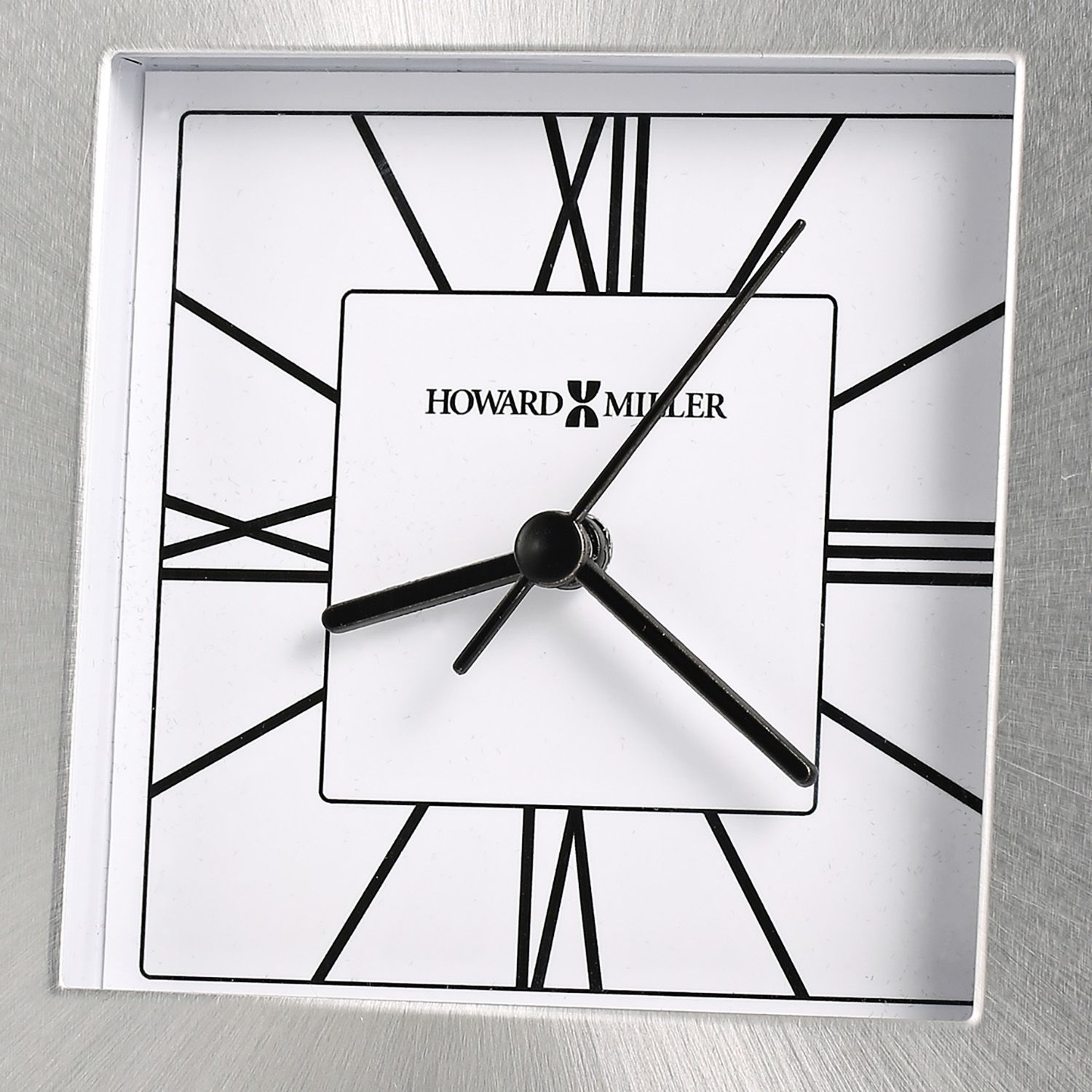 Howard Miller Kendal 6 1/4"H Brushed Sunburst Silver Clock 13G84
