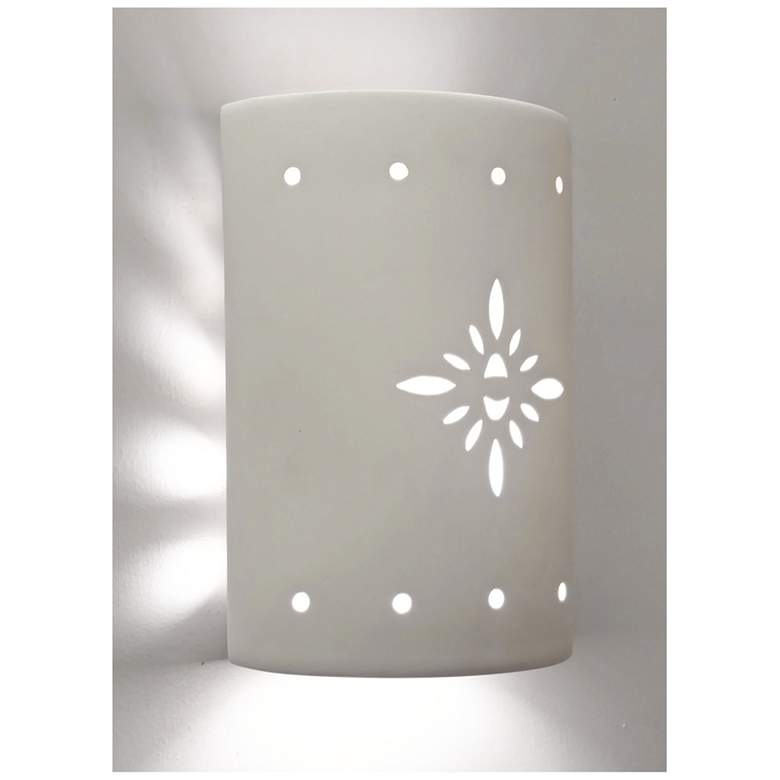 Asavva 10 1/2&quot; High White Outdoor Wall Light with Starburst more views