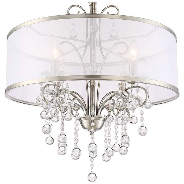 Possini Euro Perry 22&quot; Wide Bright Nickel 4-Light Chandelier more views