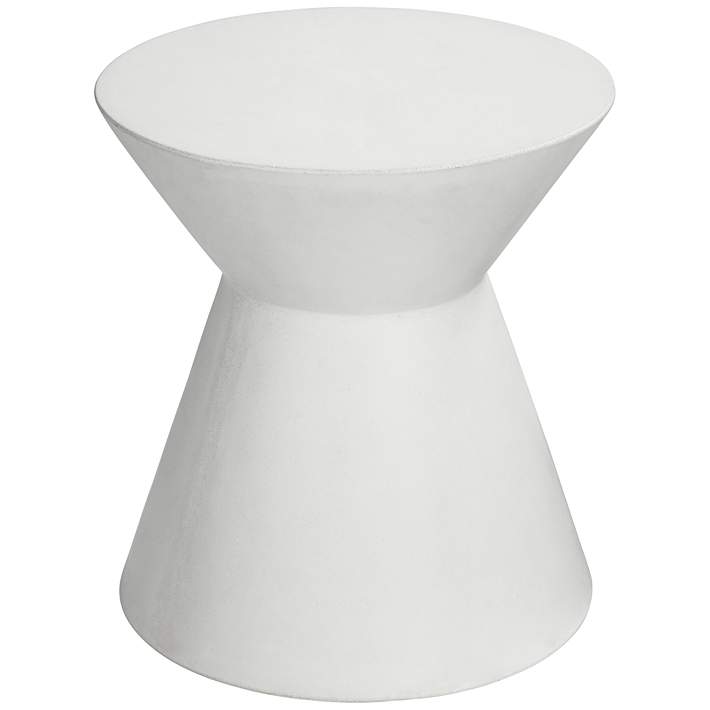Astley 20 White Concrete Indoor, Outdoor Side Table Modern