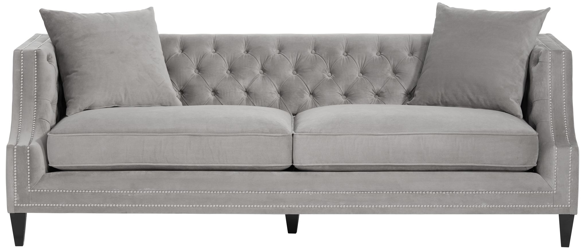 Marilyn 93 Wide Gray Velvet Tufted Upholstered Sofa 14k43 Lamps Plus