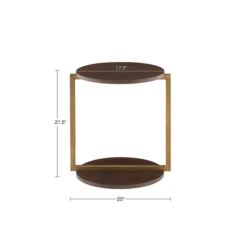 Image 5 Isabelle 20" Wide Brushed Bronze Round Accent Table more views