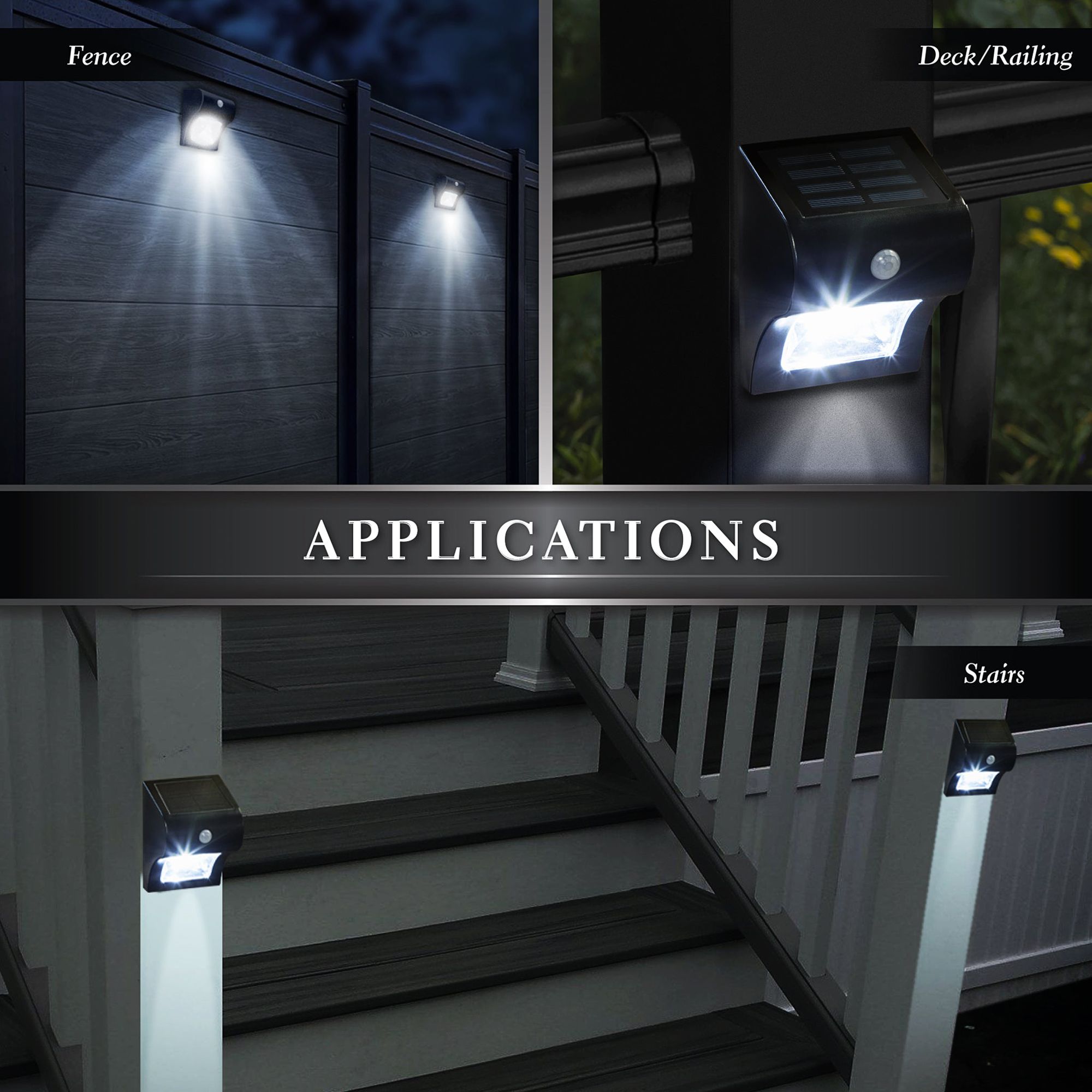 Providence 5" High Black Solar MotionSensor Deck Light 15A73