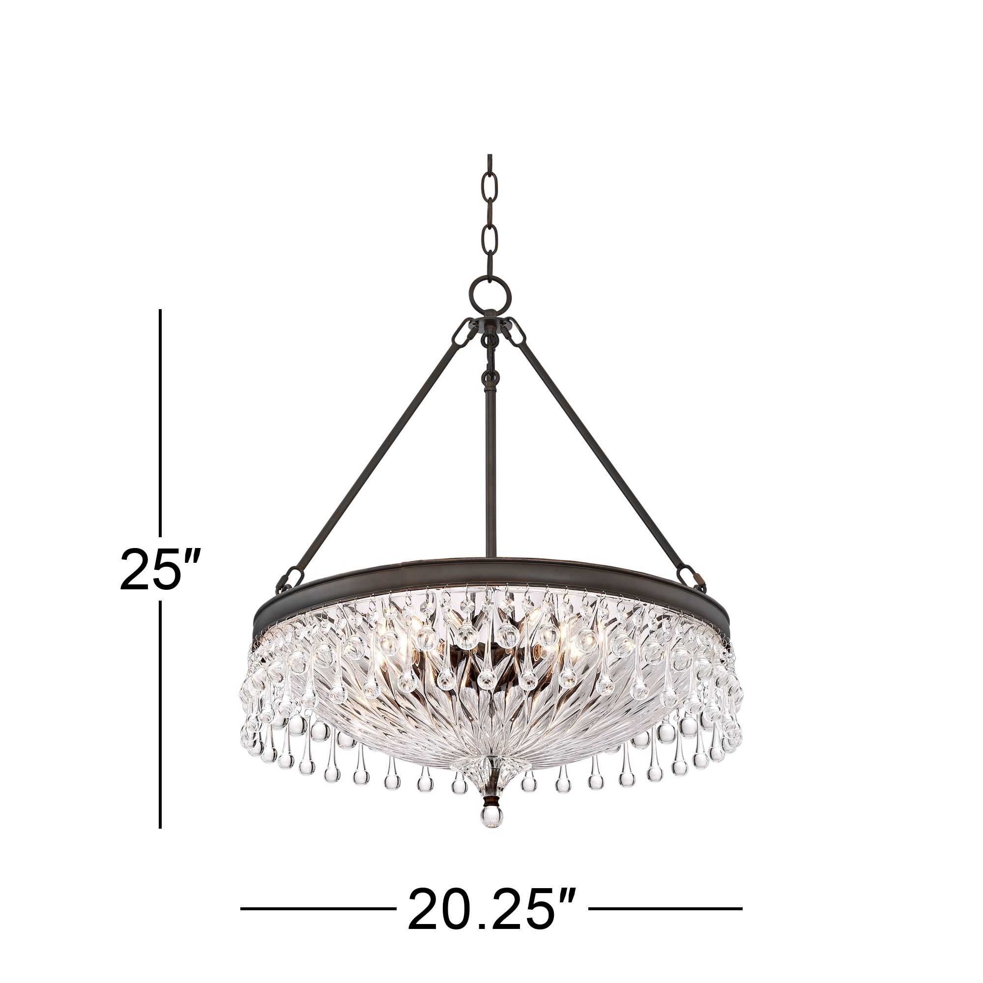 Macey 20 1/4" Wide Traditional Bronze Finish Crystal Chandelier 15E92 Lamps Plus