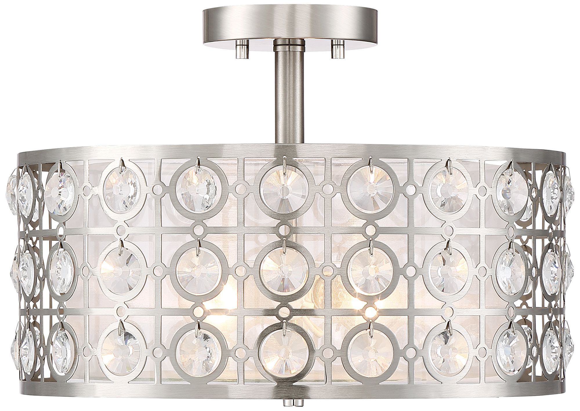 Saira Crystal 16" Wide Brushed Nickel Ceiling Light 15Y88 Lamps Plus