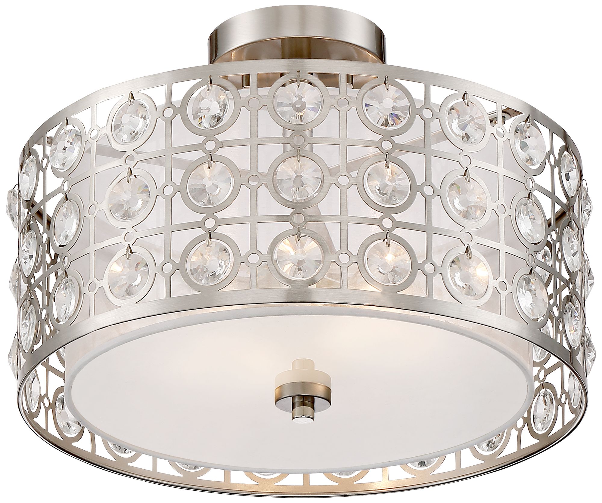 Saira Crystal 16" Wide Brushed Nickel Ceiling Light 15Y88 Lamps Plus