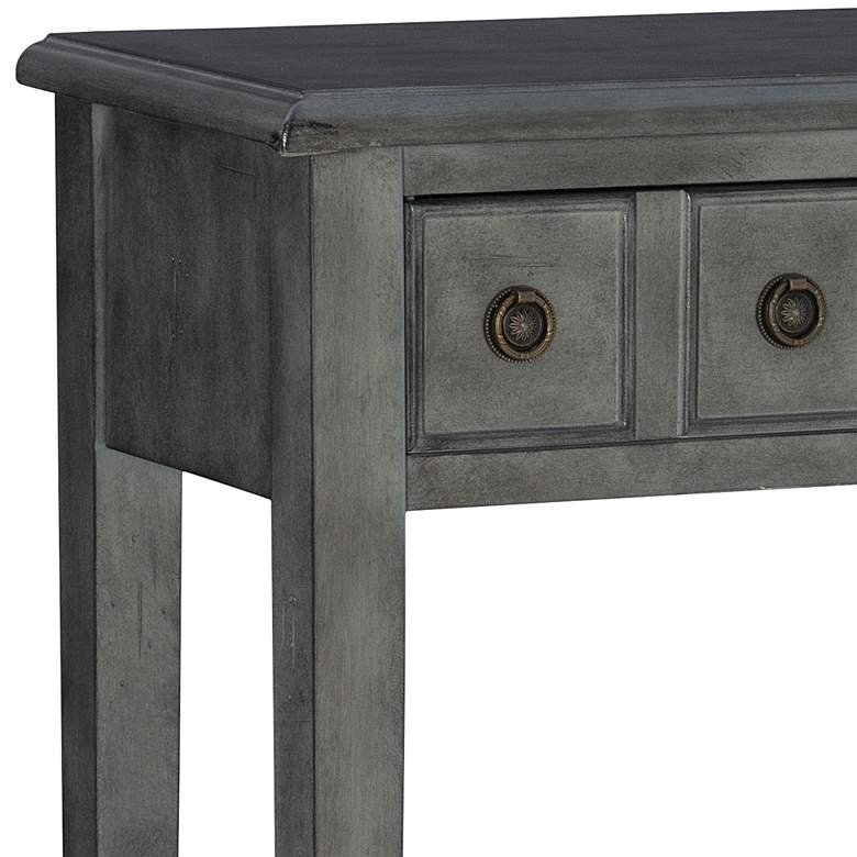 Sadie 38&quot; Wide Small Gray 2-Drawer Console Table more views