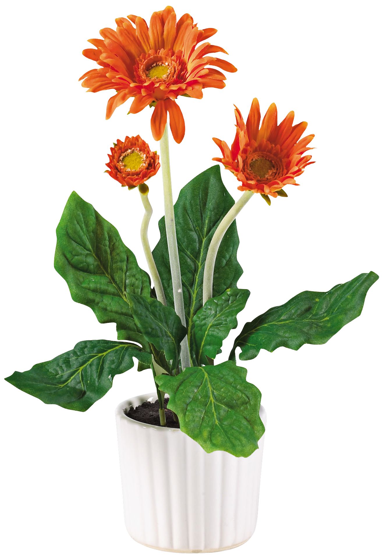 Mixed Gerber Daisy 12" High 6Piece Potted Faux Flowers