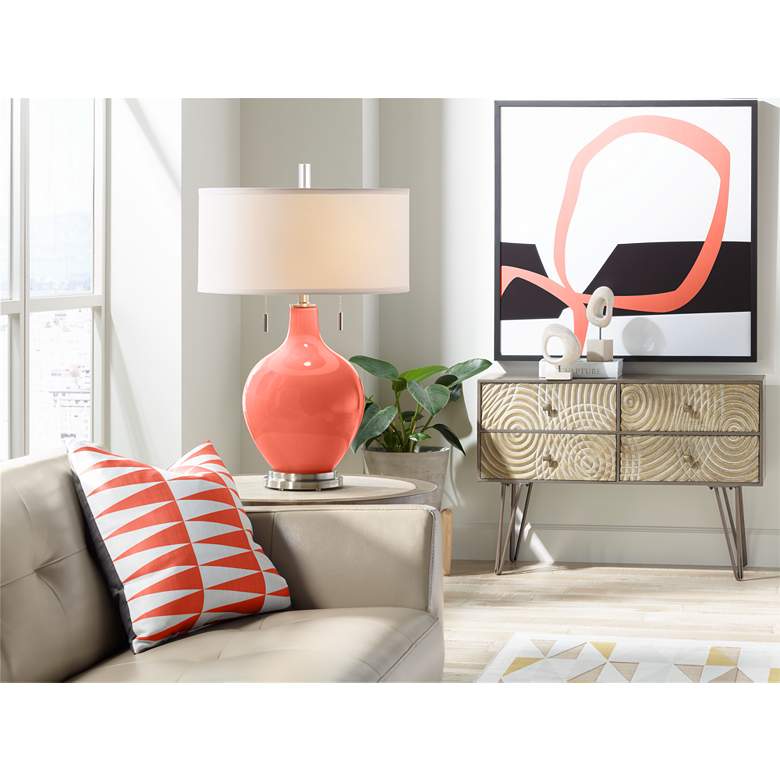 Toby Modern Table Lamp in Designer Koi Orange by Color Plus more views