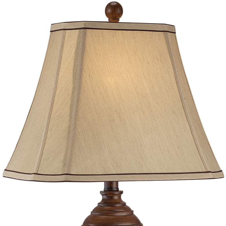 Image 4 Carved Two-Tone Brown Table Lamp Set of 2 more views