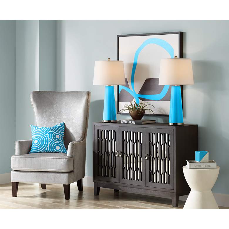 Sky Blue Leo Table Lamp Set of 2 more views