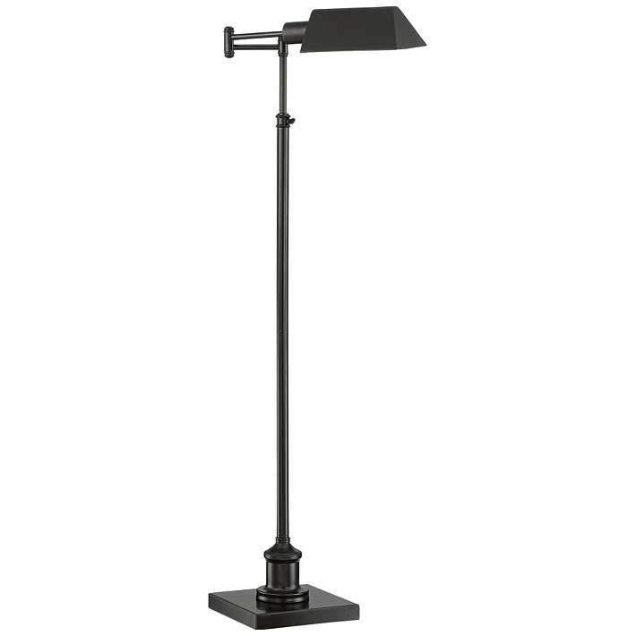 Jenson Dark Bronze Adjustable Swing Arm Pharmacy Floor Lamp with USB Dimmer  - #181E1 | Lamps Plus