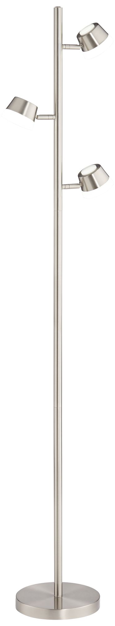 Merlin Satin Nickel Trac Tree 3Light LED Floor Lamp 18P50 Lamps Plus
