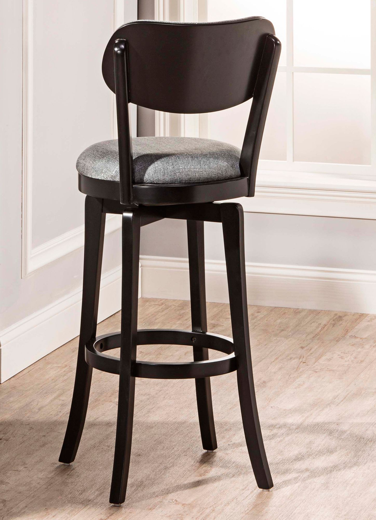 Hillsdale Sloan 25" Slate Gray Fabric Swivel Counter Stool 19M10