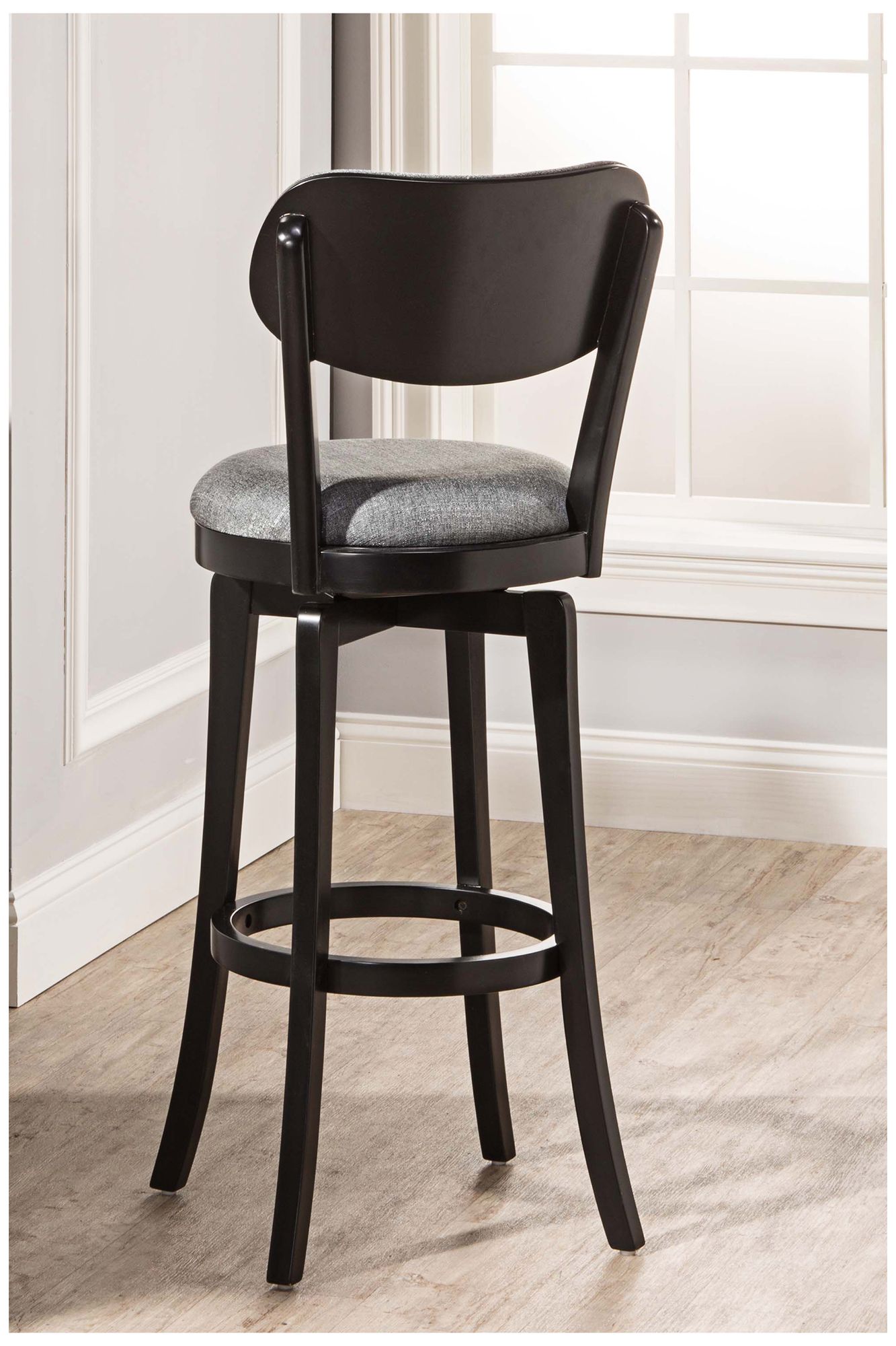 Hillsdale Sloan 25" Slate Gray Fabric Swivel Counter Stool 19M10