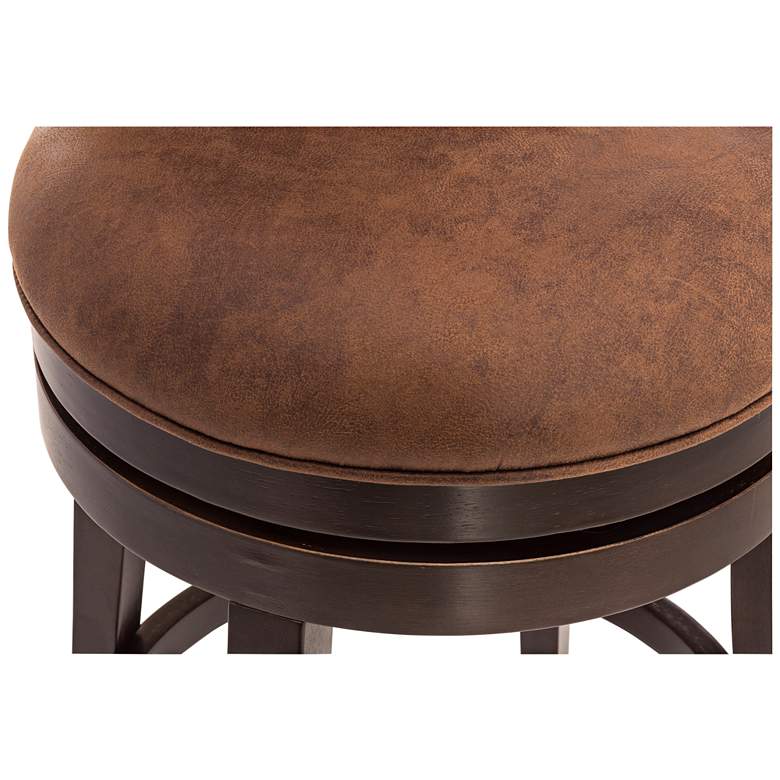 Image 5 Edenwood 26" Chestnut Faux Leather Swivel Counter Stool more views