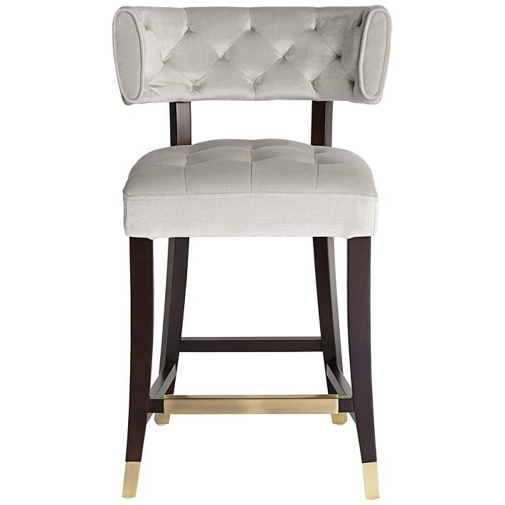 Tatum 26 Champagne White Tufted, Grey Tufted Counter Stool