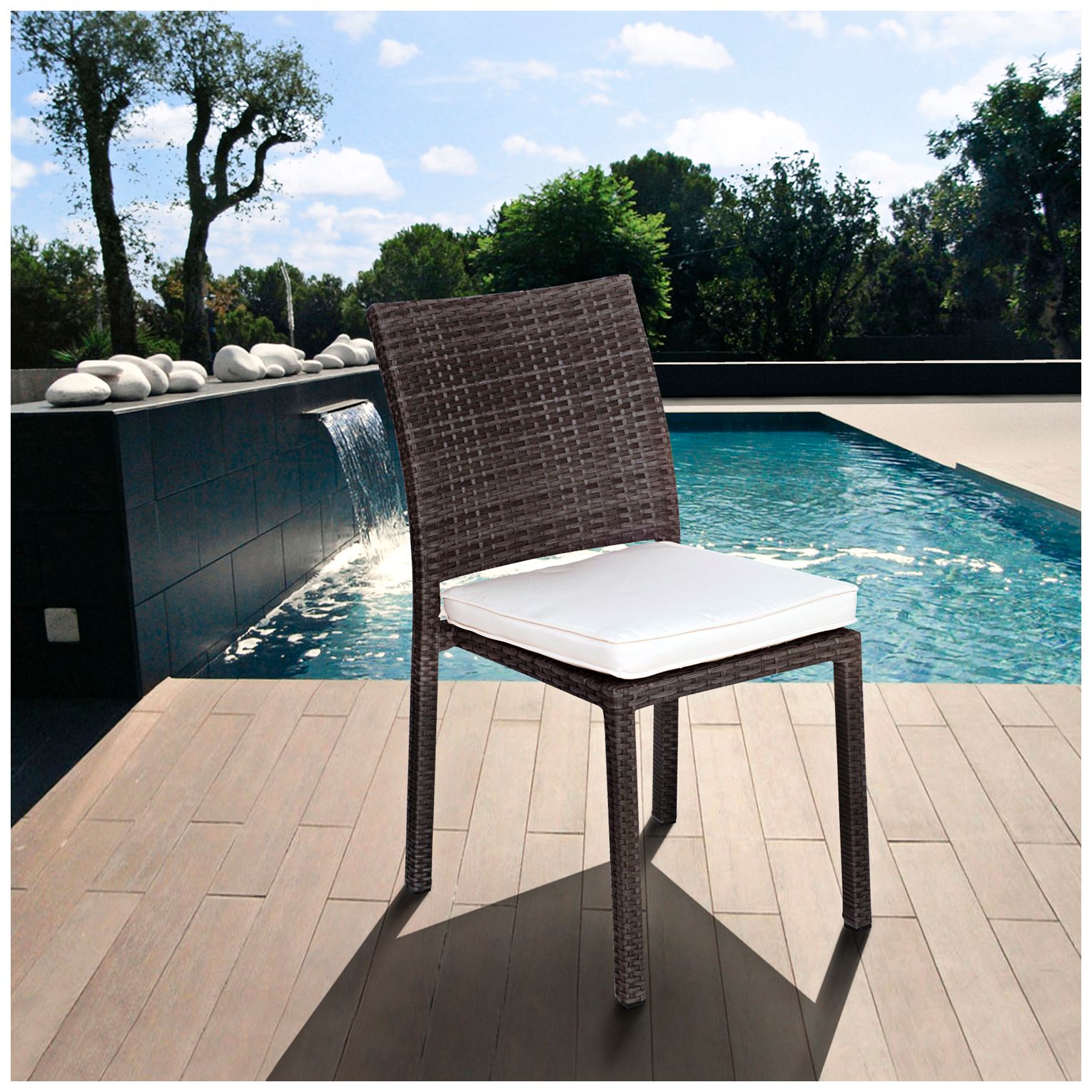 Vicento Gray Wicker 7-Piece Off-White Patio Dining Set - #19R68 | Lamps