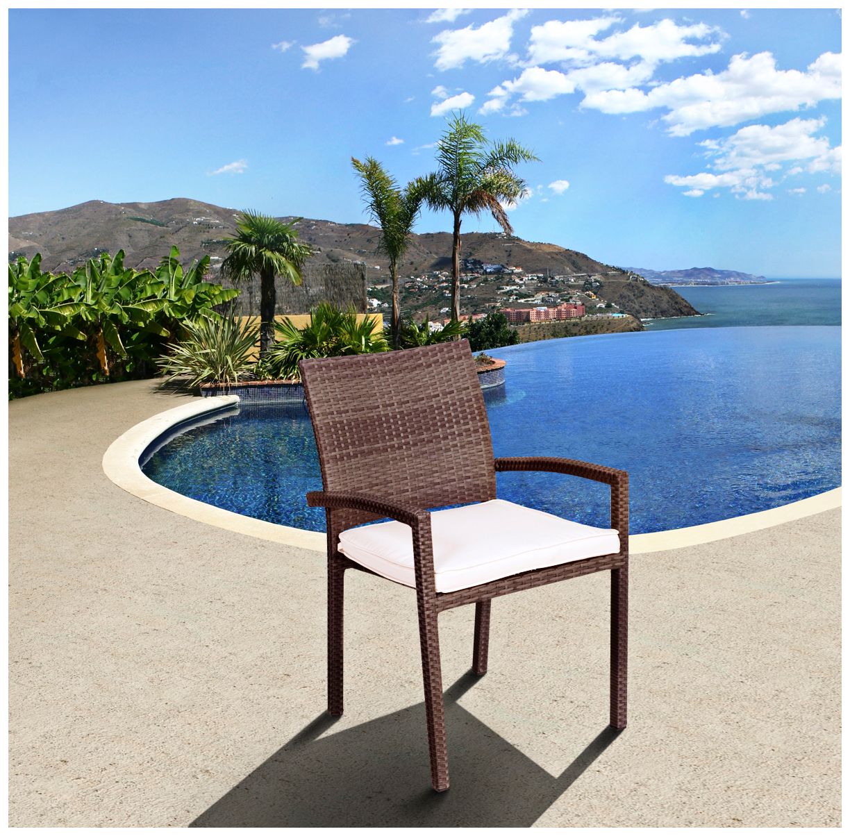 Vicento Gray Wicker 7-Piece Off-White Patio Dining Set - #19R68 | Lamps