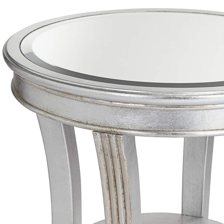 Brookhurst 20&quot; Wide Kenney Silver Leaf Round Accent Table more views