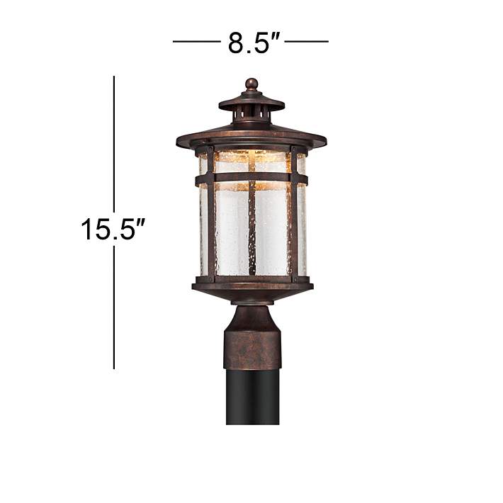 Callaway 15 1 2 High Rustic Bronze Led, Outdoor Post Light Fixtures With Photocell