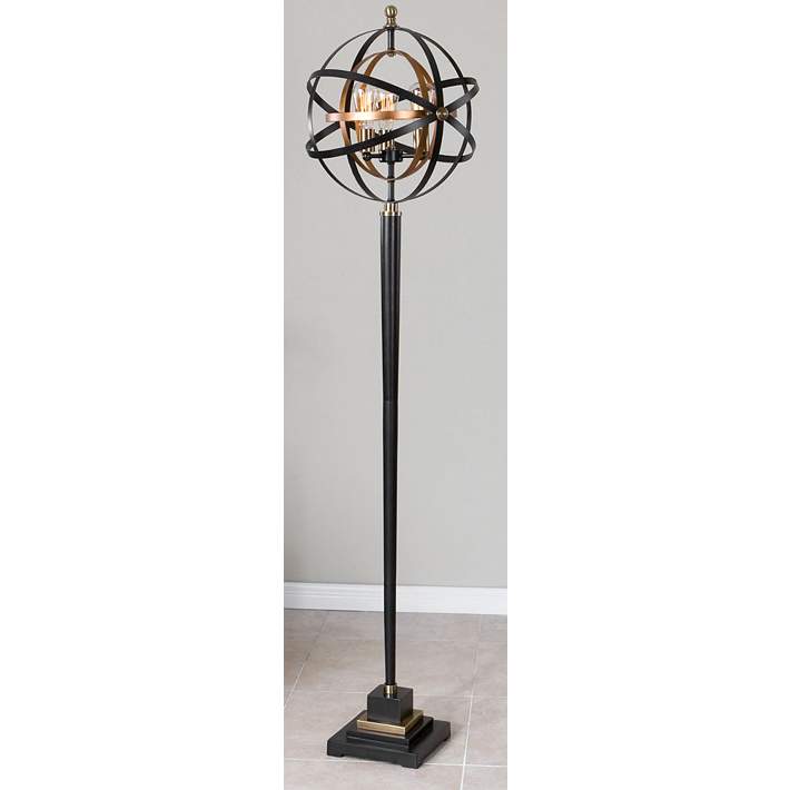 Uttermost Rondure Metal Armillary, Metal Sphere Floor Lamp