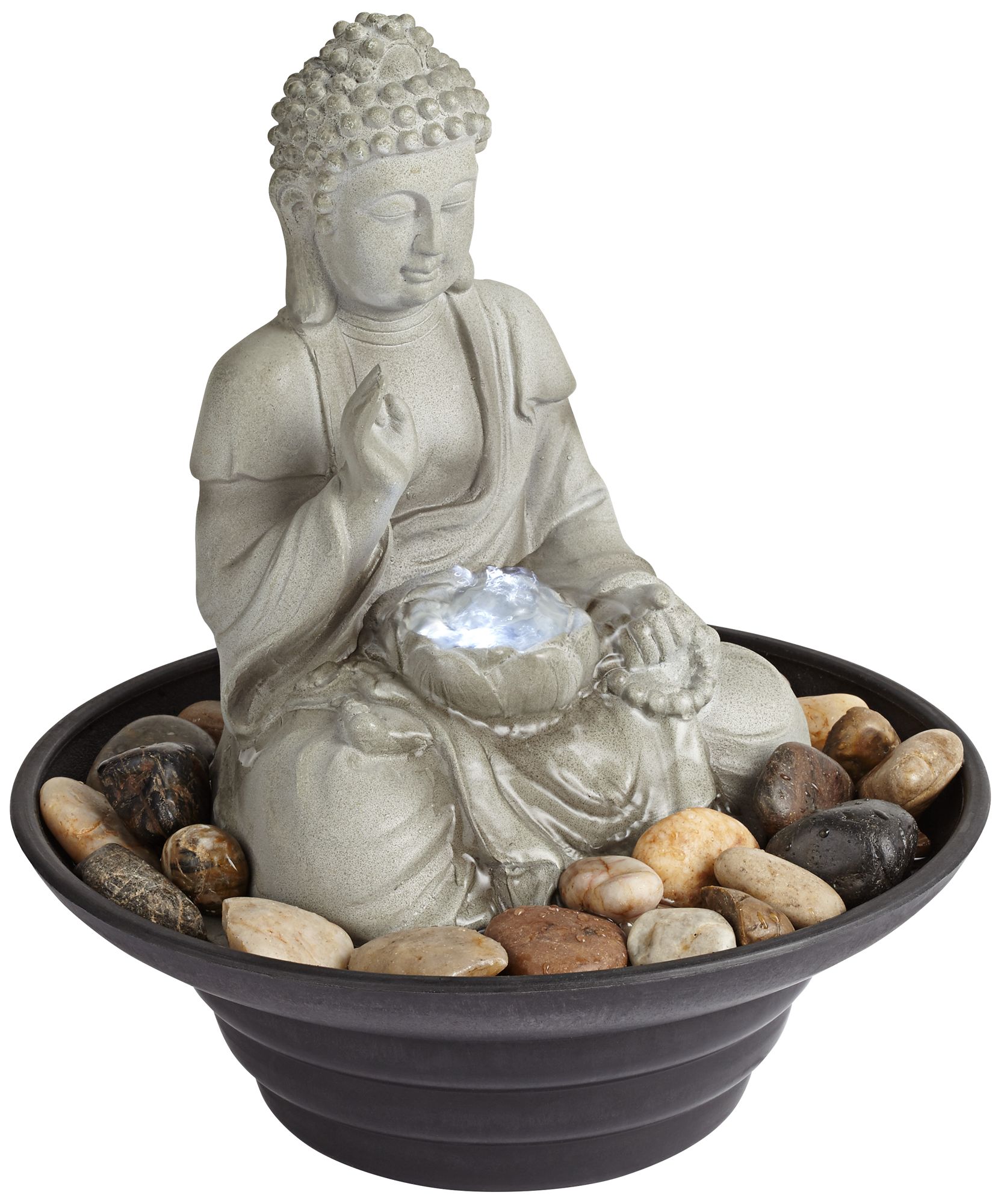 Sitting Buddha 10" High LED Tabletop Zen Fountain 1G448 Lamps Plus