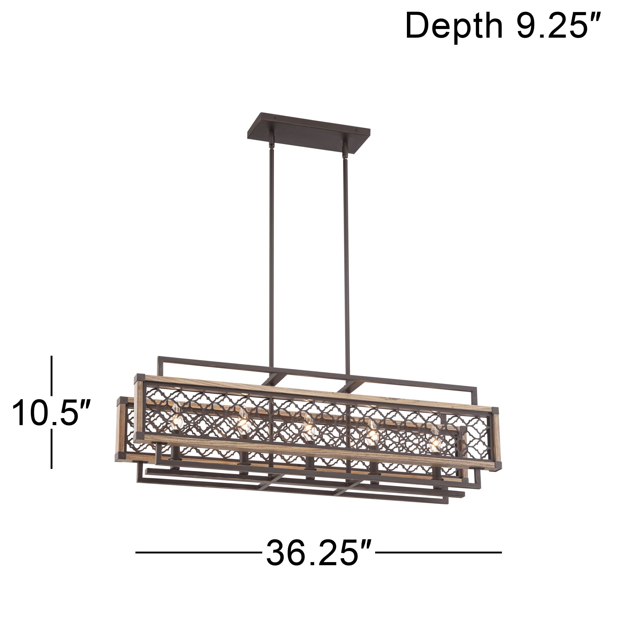 Vickary Rustic Bronze And Wood 36 1 4 W Island Chandelier