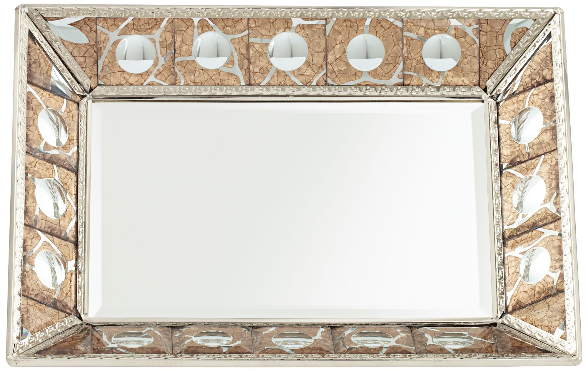 Trish Silver Crackled Bronze Decorative Mirrored Tray 1J274 Lamps Plus