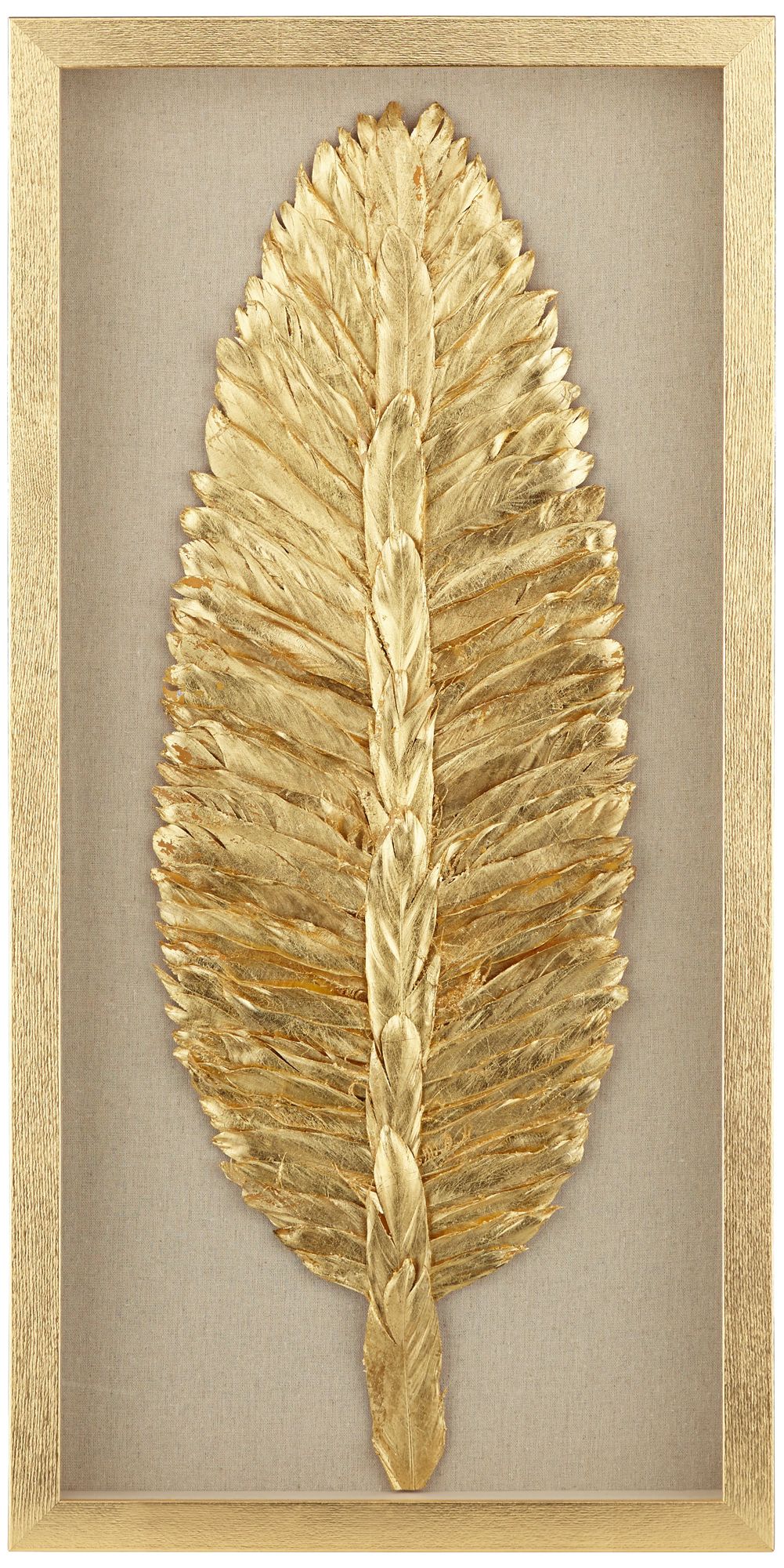 Golden Feathers 31 1/2" High Wall Art Set of 3 1J646 Lamps Plus