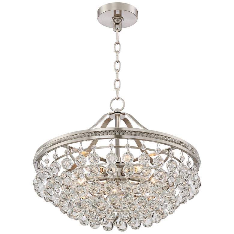 Wohlfurst 20 1/4&quot; Wide Brushed Nickel Crystal Pendant Light more views
