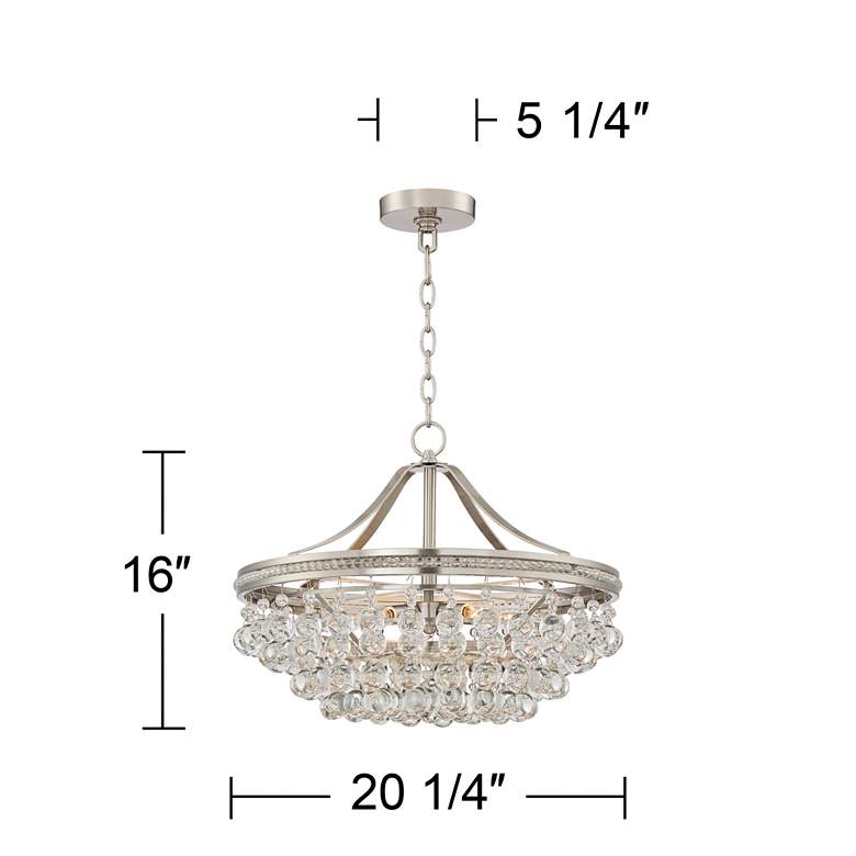 Wohlfurst 20 1/4&quot; Wide Brushed Nickel Crystal Pendant Light more views